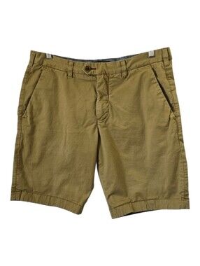 Ted Baker Men's Tan Flat Front Casual Shorts Pockets Classic Golf Preppy Sz 34R